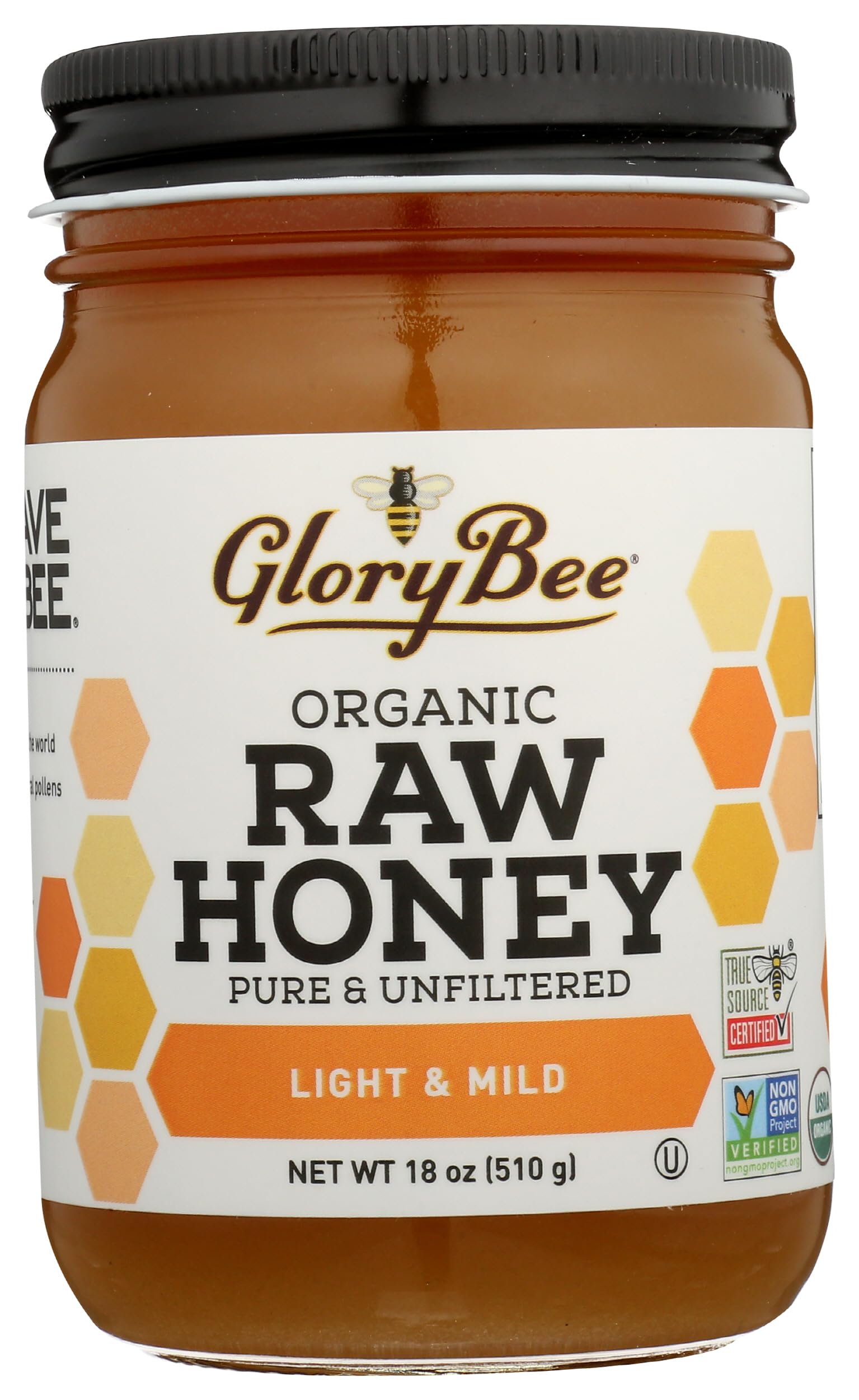 GloryBee Organic Raw Clover Blossom Honey jar