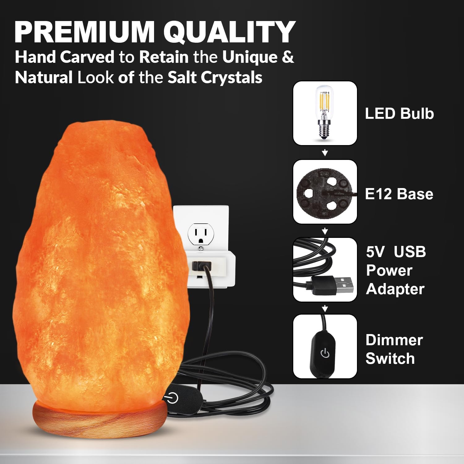 WBM Himalayan Salt Lamp pink crystal texture detail